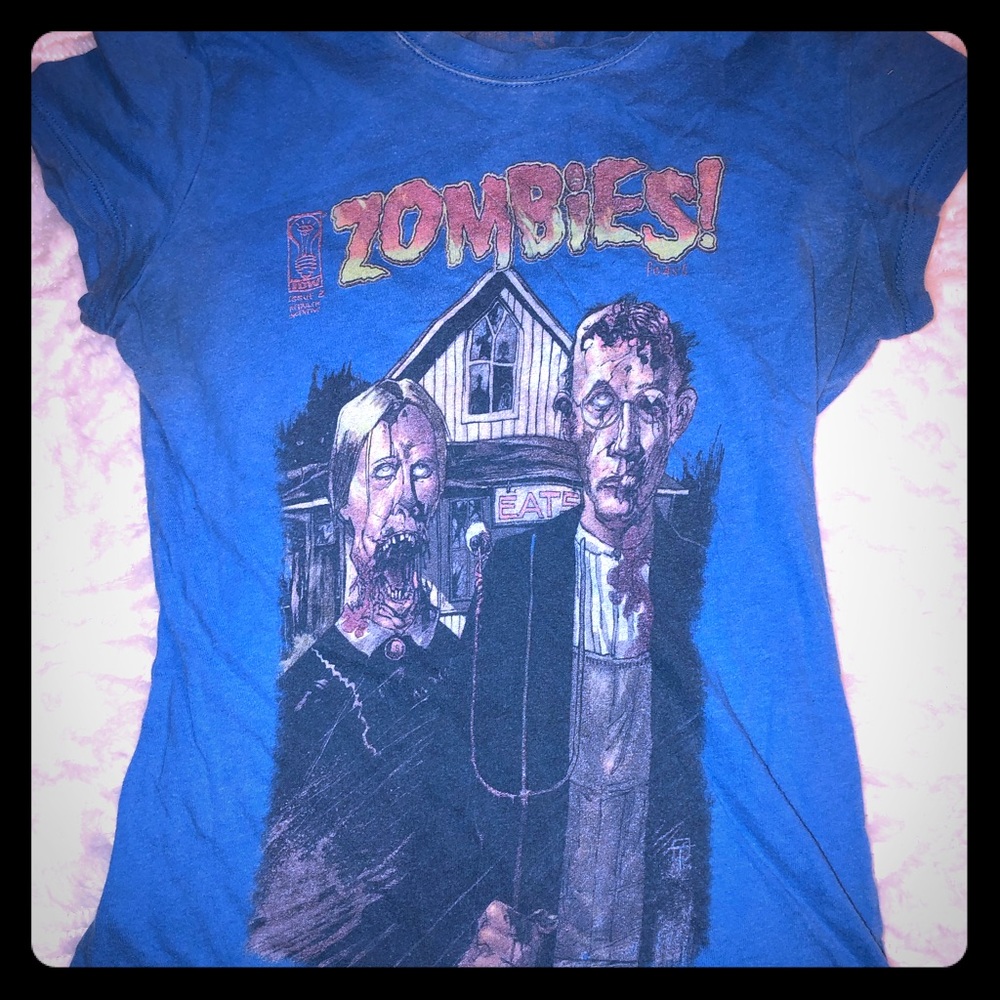 Blue Vintage Zombie Tee
